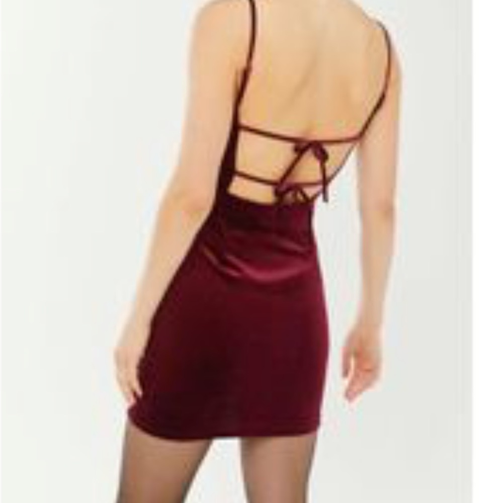 Urban Outfitters Uo Genova Velvet Tie-back Mini Dress